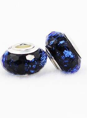 diy水晶星空银箔切面手链珠子