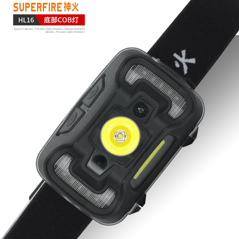 神火HL16头灯强光超亮头戴式可充电led超轻小号户外钓鱼感应夜钓