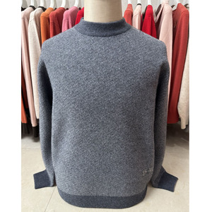 中老年男士毛衣雪豹纯羊绒衫加厚针织衫男款冬季爸爸半高领羊毛衫