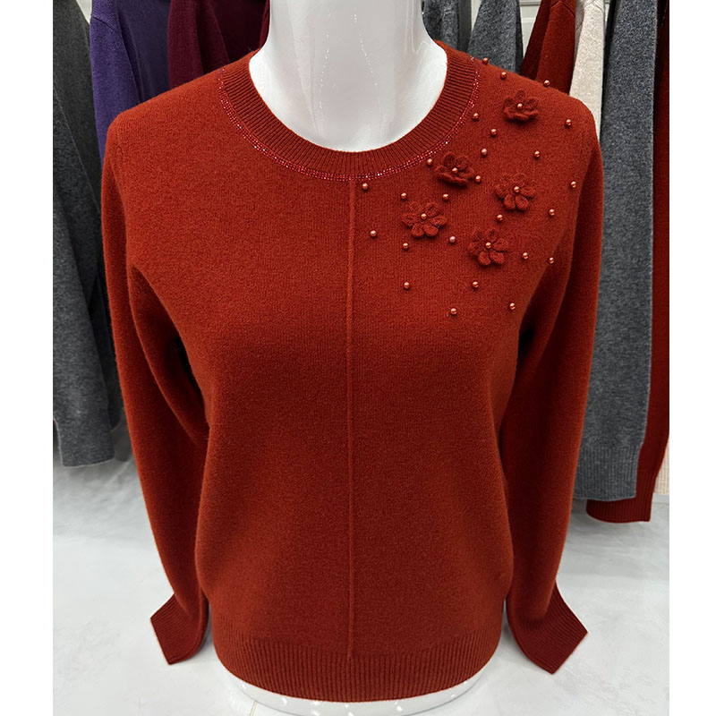 妈妈装秋2025新款雪豹针织羊毛衫