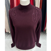 半高领针织衫 女2025新款 雪豹纯羊毛衫 妈妈毛衣冬季 兔皇秋菊羊绒衫