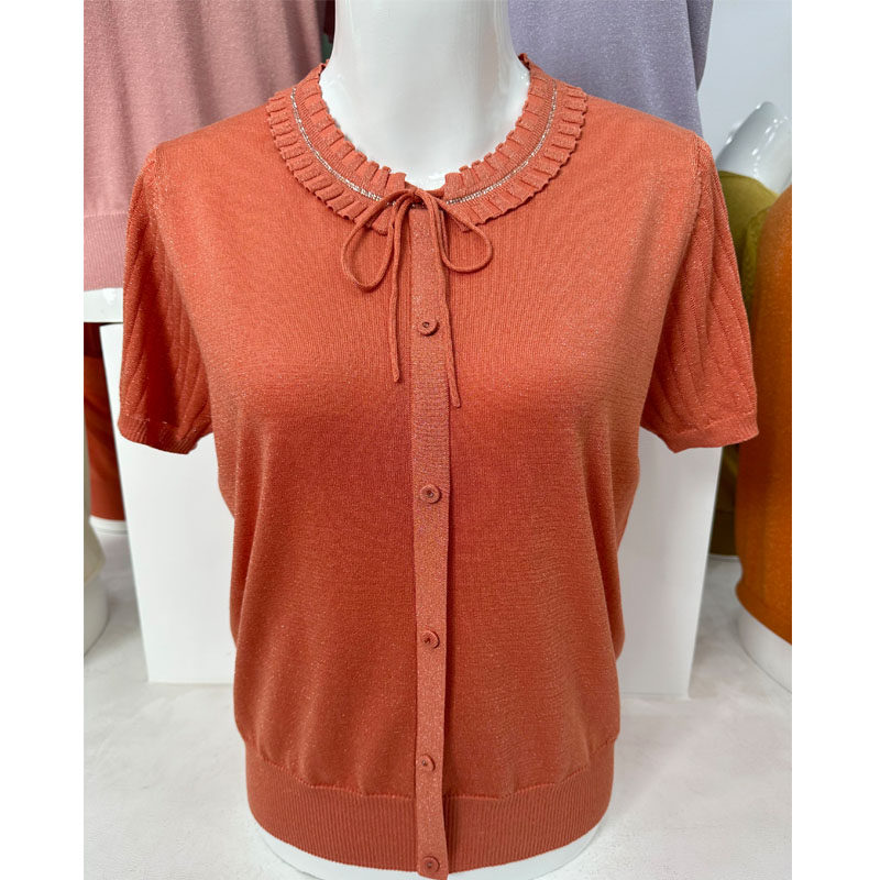 中年妈妈洋气短袖夏装新款冰天丝上衣半袖衬衣中老年时尚女装t恤