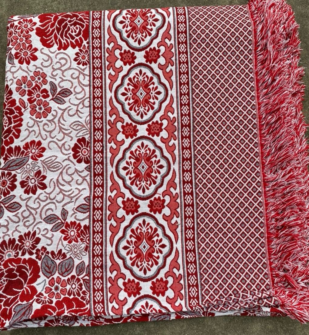 老式线 线毯纯棉双人床单厚三米炕上单针织特大土炕单沙发巾4米