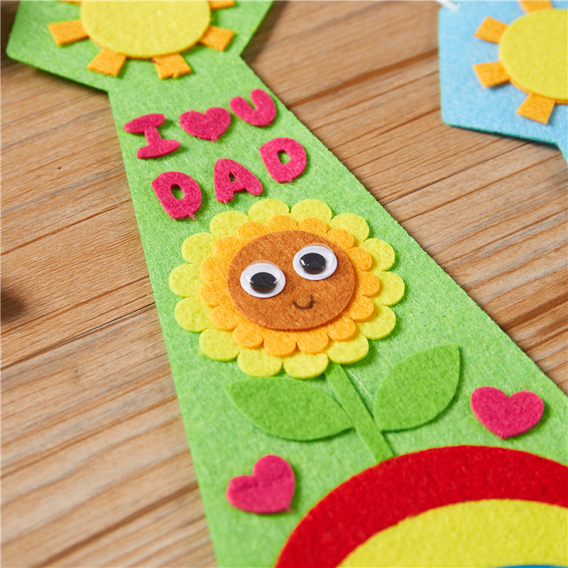 아버지의 날 선물 어린이 수제 DIY 재료 가방 아빠 부직포 넥타이 유치원 부모-자식 장난감