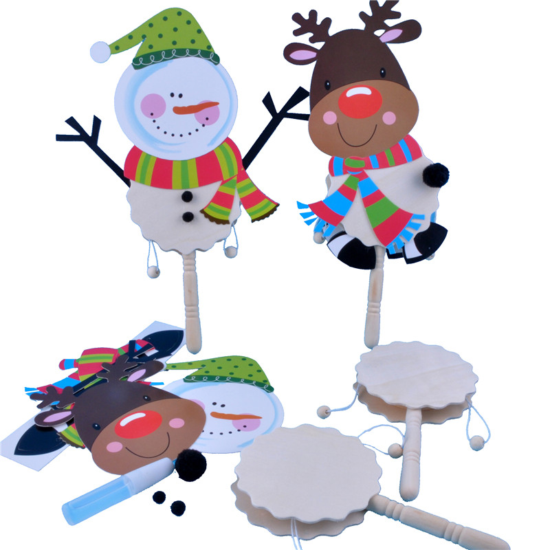 어린이를위한 크리스마스 선물 수제 DIY 크리스마스 눈사람 딸랑이 크리 에이 티브 장난감 유치원 생산 재료 패키지