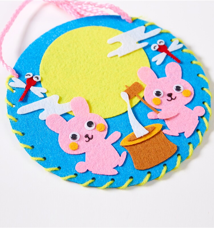 중추절 수제 DIY 선물 배낭 만들기 재료 패키지 유치원 어린이 중추절 월병 토끼 배낭