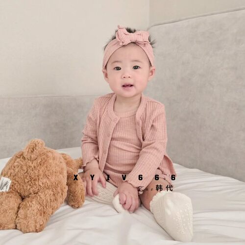 peekaboo韩国A类高弹力三件套护肚裤外套吊带套装家居服26新款