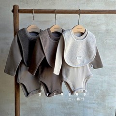 韩国进口PEEKABOO婴儿纯棉软糯打底爬服连体衣25新款秋冬家居套装