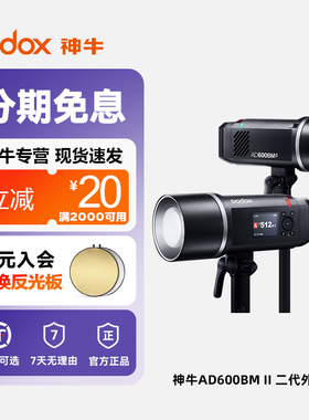 Godox 神牛外拍闪光灯AD600BM II 二代 闪光灯自动测光TTL 户外摄影灯高速同步摄影棚外拍灯600W大功率影室灯
