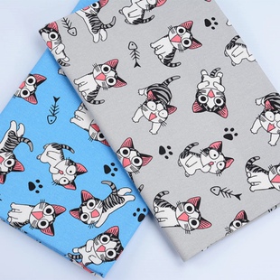 帆布布料12安纯棉加厚卡通花色沙包布手工帆布包面料箱包面料