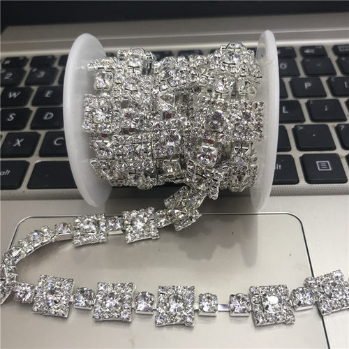 热卖新款diy多排礼服鞋水钻链条