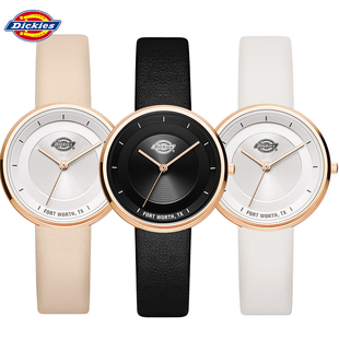 Dickies 简约气质手表运动皮带表 帝客女腕表石英生活防水优雅时尚