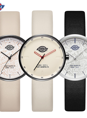 Dickies女士手表时尚简约小众复古手表皮带腕表石英表女CL-120