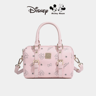 迪士尼新款 玛丽猫印花波士顿包手提单肩斜挎包甜美休闲保龄球包