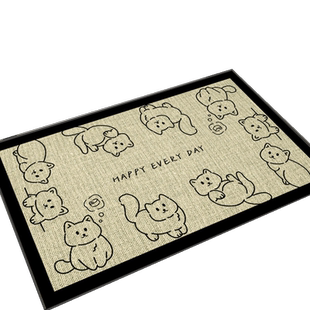 亚麻地垫浴室防滑垫橡胶垫吸水厨房垫入户门玄关垫子进门脚垫垫子