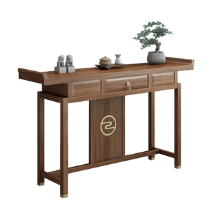 新中式玄关桌实木条案客厅入户入门门厅供桌靠墙案几老榆木玄关柜