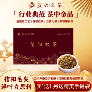 【买1送1】蓝天茗茶信阳红茶金骏眉制作工艺特级红茶嫩芽叶礼盒装