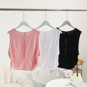 加拿大版 上衣 简约速干清凉透气侧抽背心短款 同源宽松无袖 镂空罩衫
