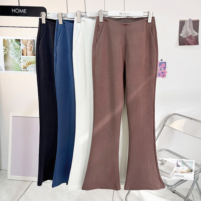 柜柜款高腰微喇休闲裤女修身显瘦提臀空气层果冻面膜瑜伽运动长裤