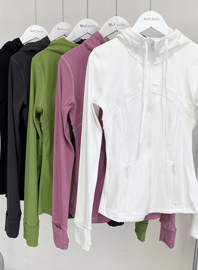 L~L~mon同款defind女士连帽修身瑜伽服户外健身运动磨毛夹克外套