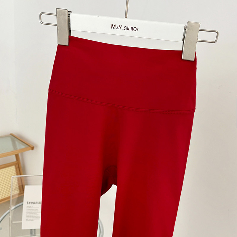 thumbnail for LL ~ the same nude no embarrassment line professional yoga pants women's high-waisted hip lift breathable running sports fitness pants