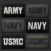 ARMY USMC英文刺绣臂章魔术贴背包贴补丁士气章绣花章 NAVY