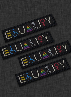 EQUALITY 符号精美印刷迷你臂章魔术贴服装背包帽子配饰士气徽章
