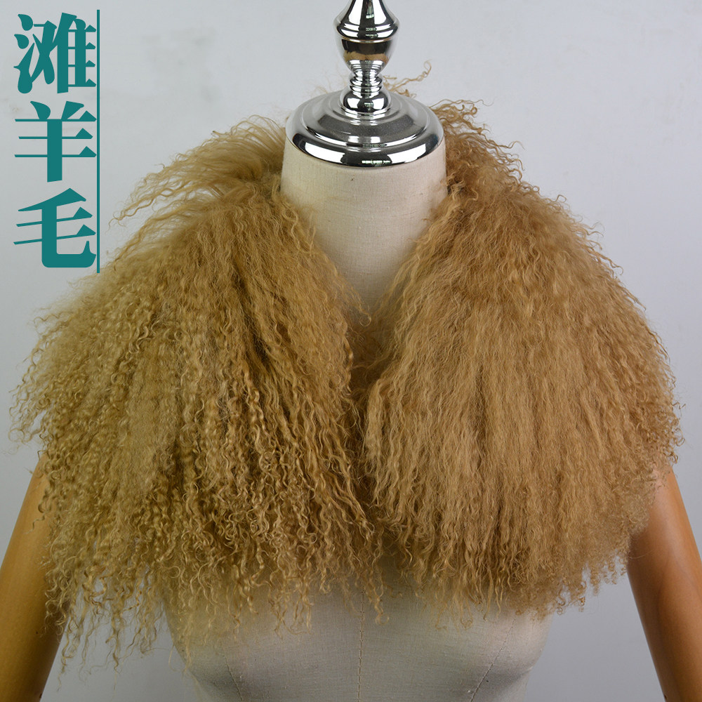 新款滩羊毛领子真皮毛方领翻领