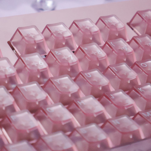 粉透键帽144键樱花信笺少女粉ABS雾透材质原厂高度适用机械键盘