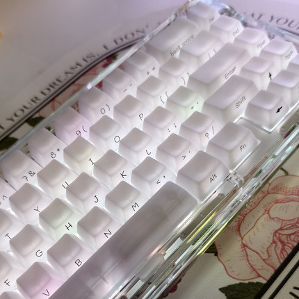 雾透键帽OEM高度透光十字轴芯客制化机械键盘个性侧刻印字一整套