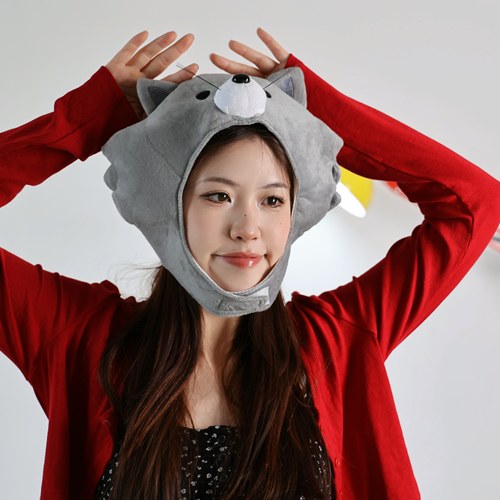 可爱搞怪卡通大灰狼头套帽子小红帽讲故事亲子表演拍摄拍照道具