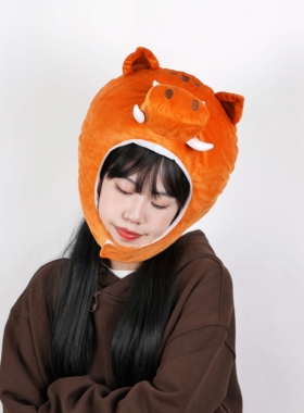 野猪头套帽子拍照拍可爱搞怪卡通