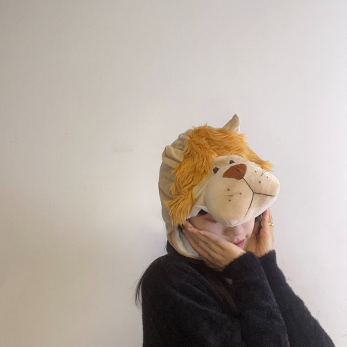 狮子头套帽子拍照表演讲故事可爱