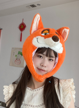 狐狸头套帽子拍照表演道具可爱