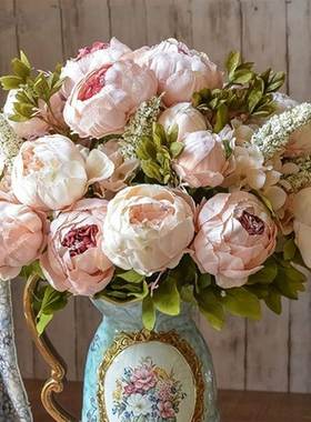 1Bunch European Artificial Peony Flowers Silk Fake Flowers W