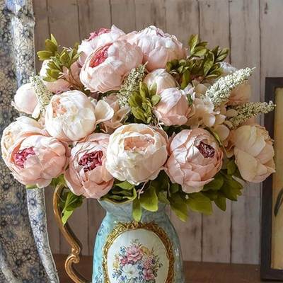 1Bunch European Artificial Peony Flowers Silk Fake Flowers W