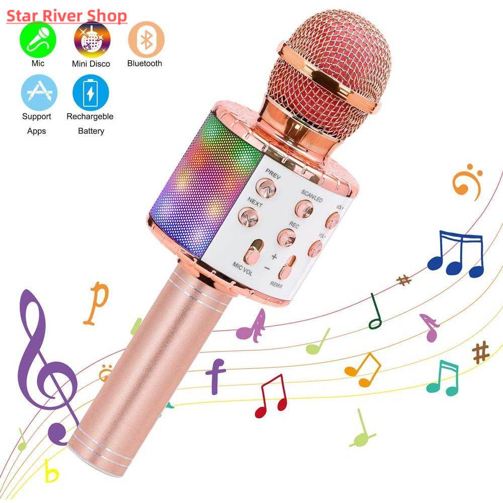 Wireless Karaoke Microphone Bluetooth Handheld Portable Spea
