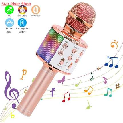 Wireless Karaoke Microphone Bluetooth Handheld Portable Spea
