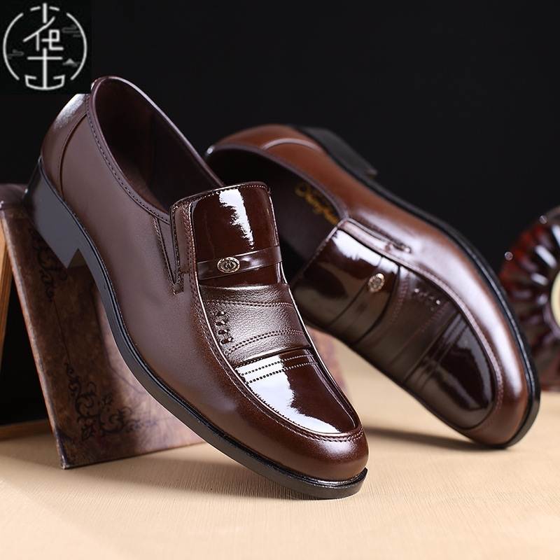 Men Leather Formal Business Shoes Male Office Work Flat Shoe 流行男鞋 工装鞋 原图主图