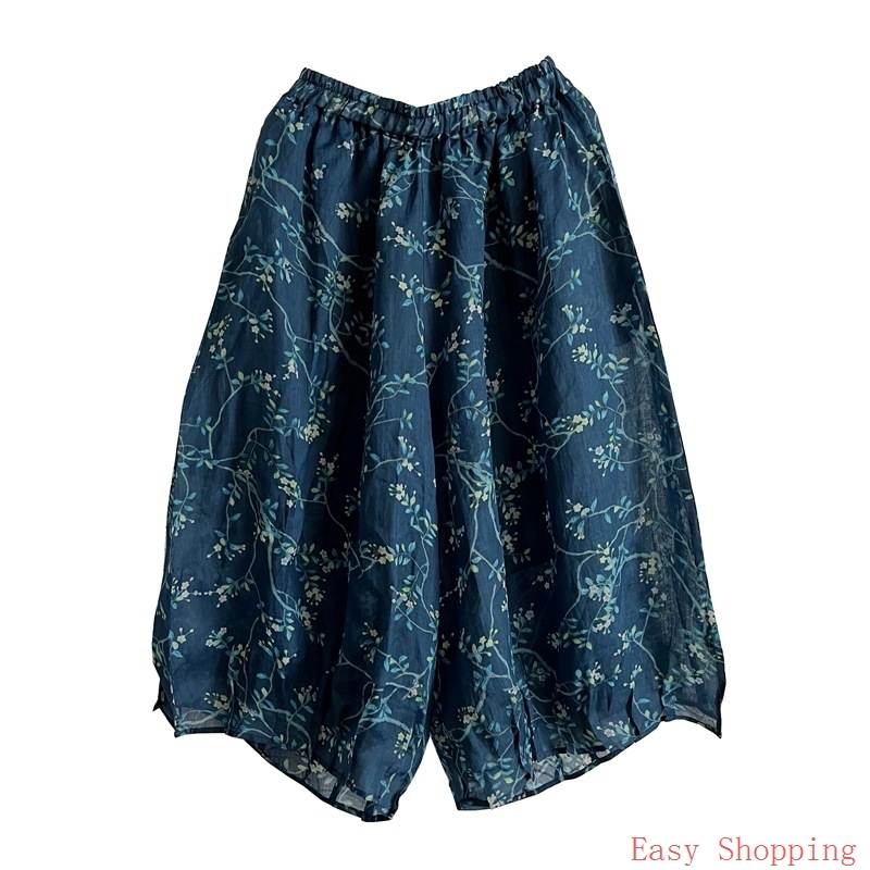 Women New Cotton Linen Pants灯笼裤女苎麻亚麻宽松款阔腿裙裤子