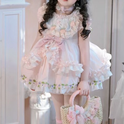 公主裙小女孩洛丽塔蕾丝花童蓬蓬裙生日礼服61连衣裙