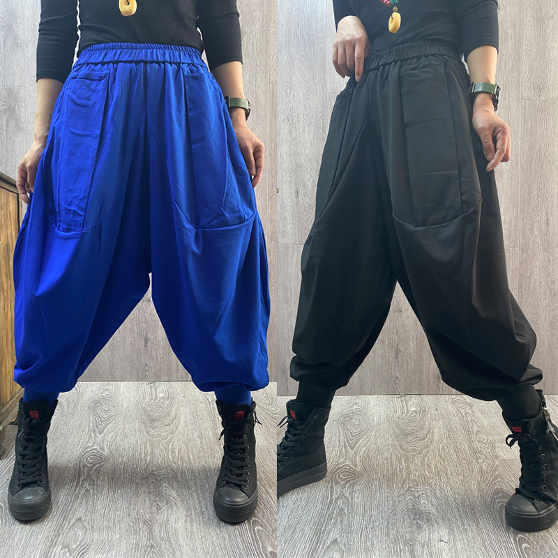 2023春季新款休闲大掉档裤女宽松大码显瘦个性纯色时尚卫裤垮裤潮