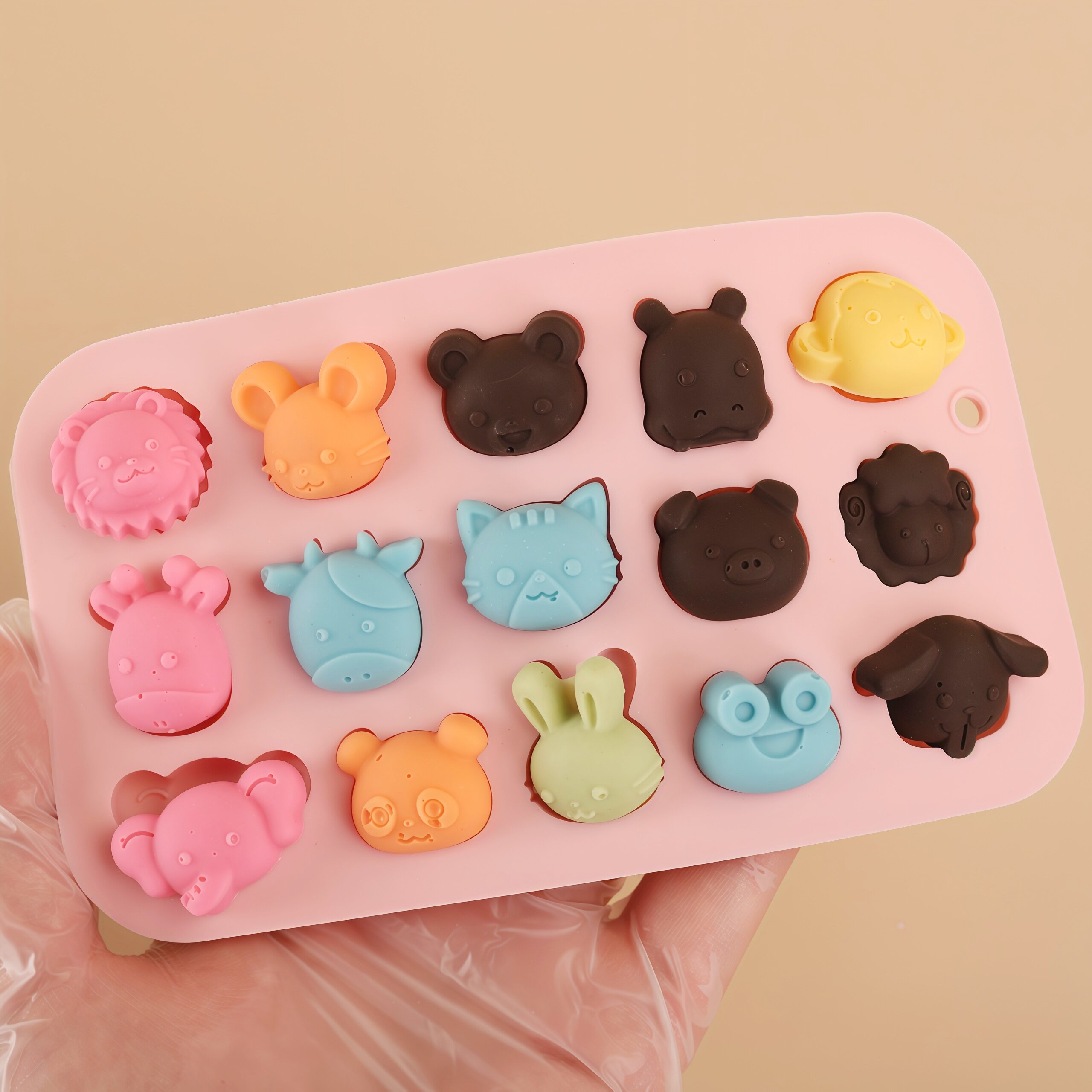 卡通小狗动物迷你儿童糖果QQ软糖巧克力食品级硅胶模具耐高温不粘