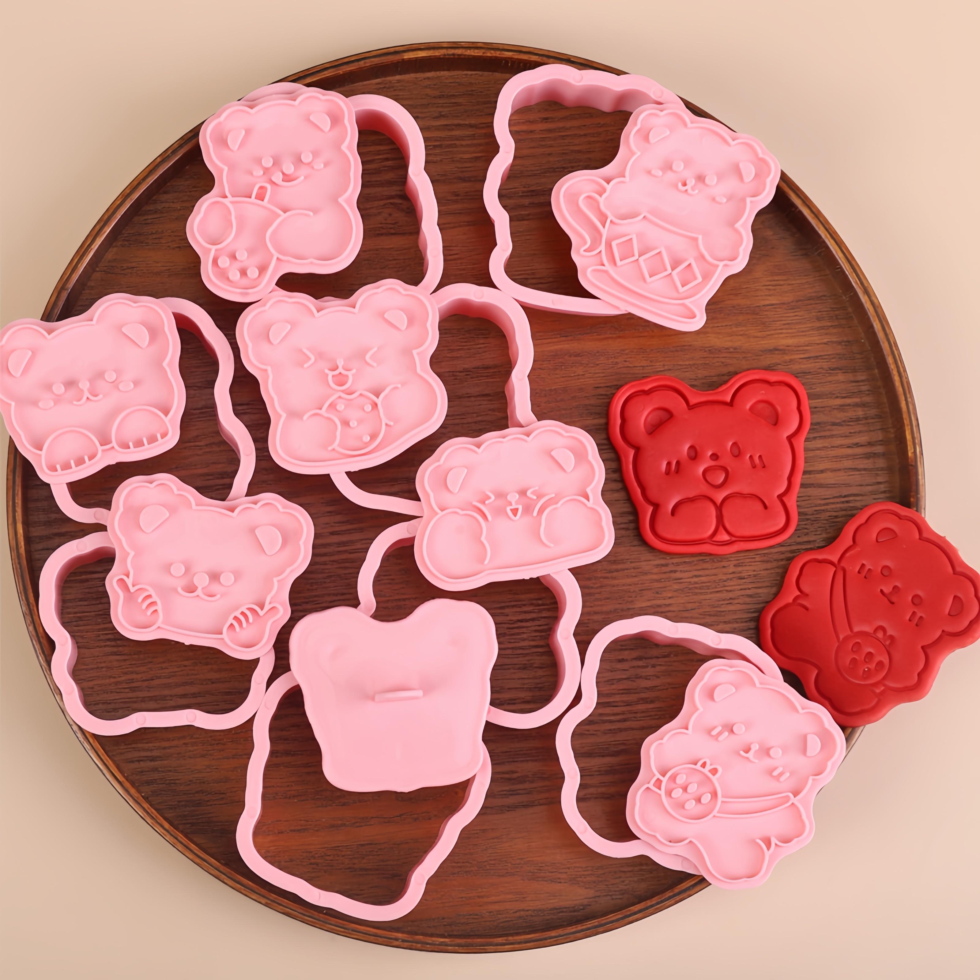 卡通爱心小熊DIY食品手压饼干模具黄油糖霜面点翻糖印花切模套装