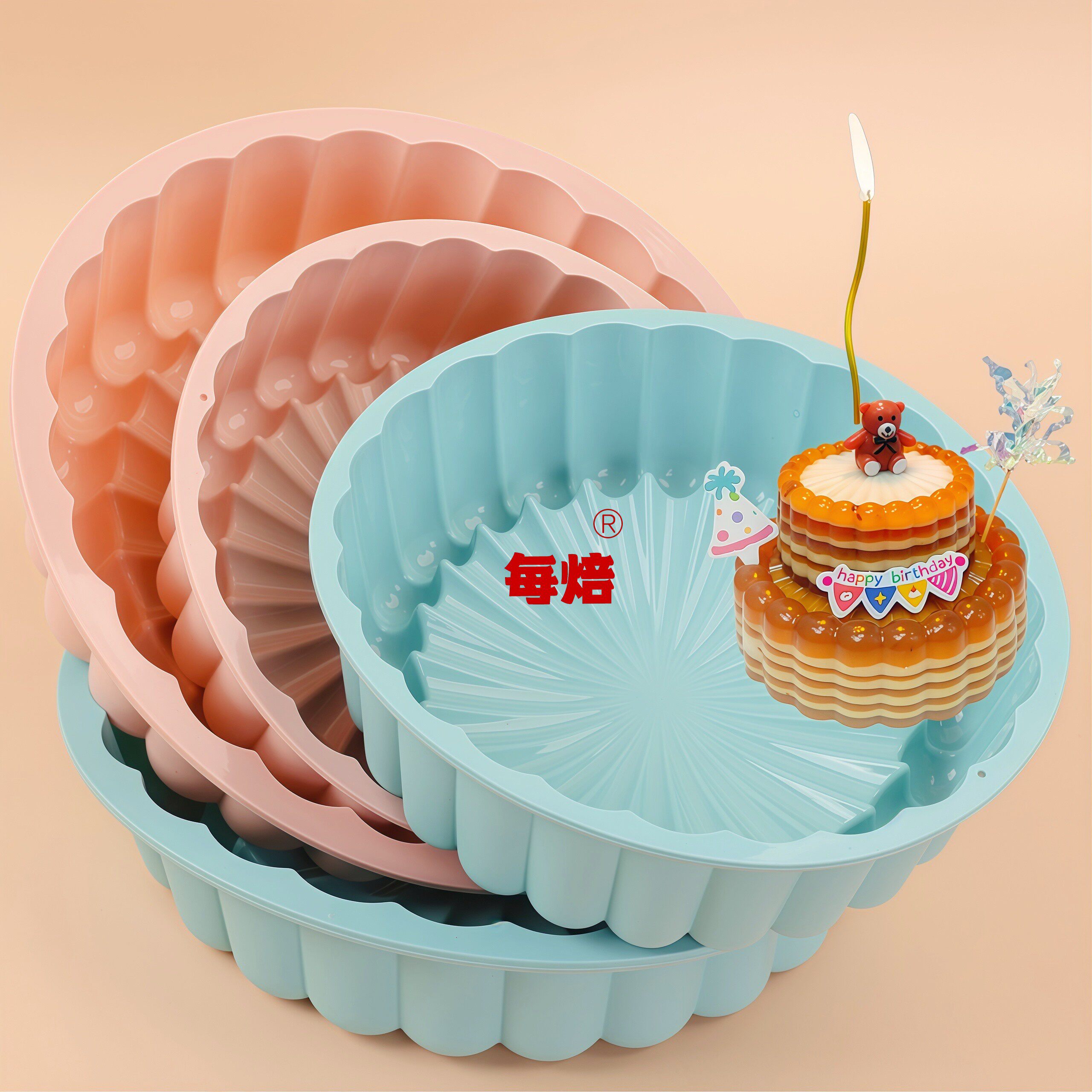 升级加厚太阳花椰汁千层马蹄糕模图片