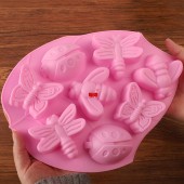 大号8连蝴蝶昆虫DIY手工精油皂香皂硅胶模具耐高温好脱模手工皂模