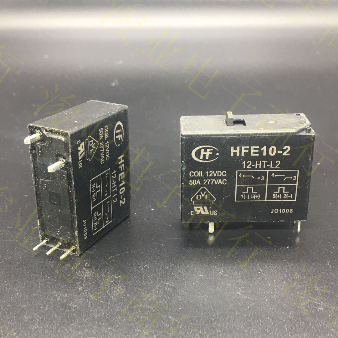 hfe10-2-12-ht-l2 宏发磁保持继电器双线圈带手动开关一组常开50a
