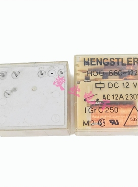 HOO-560-1223 DC12V德国亨士乐12A 230VAC 一开一闭5脚拆机继电器