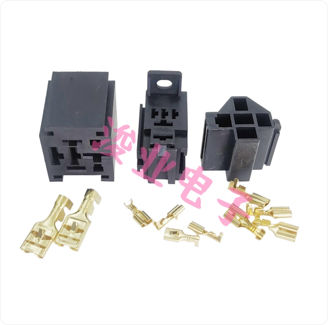 HFV6紫罗兰12V24V4脚5脚汽车继电器底座插座70A80A大宽脚HFV4 V7