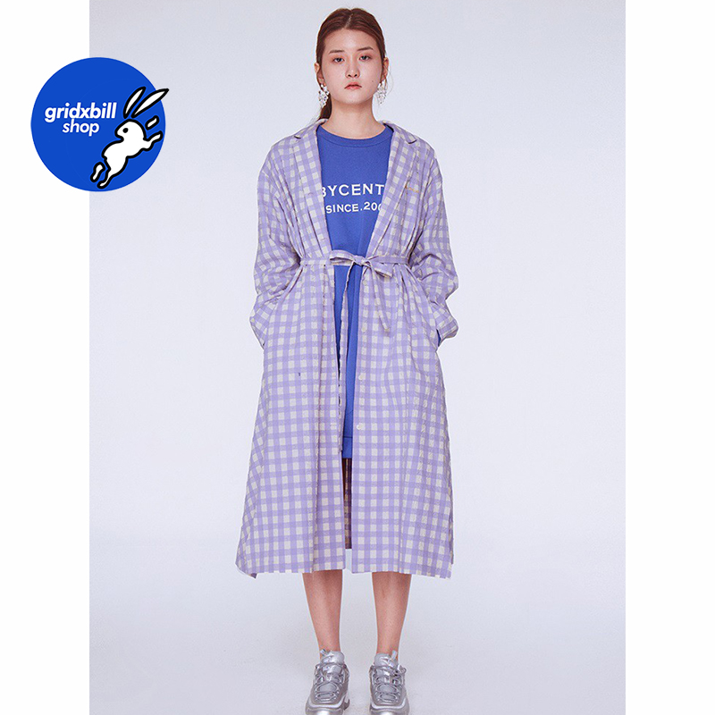 6折 现货 BABY CENTAUR 18春夏 刺绣格子系带衬衫连衣裙 18OA01